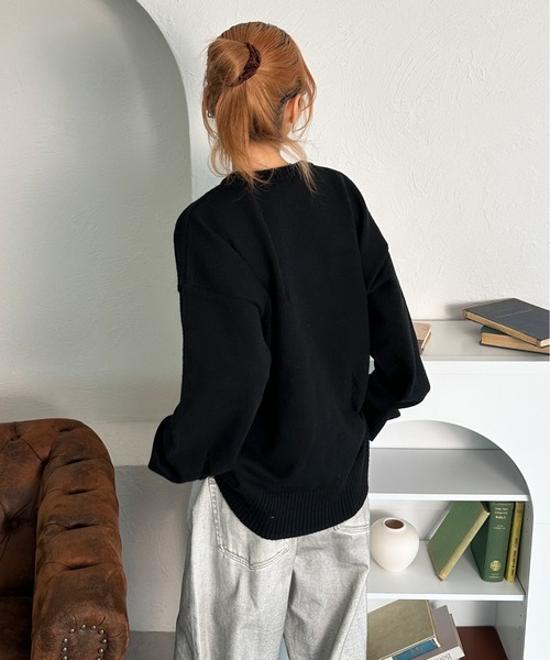 sedacle(セダクル)の「ダメージ加工ニット(ニット/セーター・メンズ・イエロー/ネイビー/ブラック/アイボリー・SMALL/MEDIUM/LARGE)」の13枚目の写真