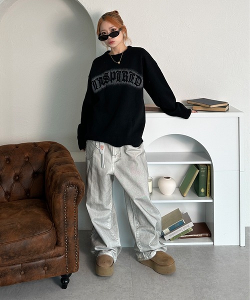 sedacle(セダクル)の「ダメージ加工ニット(ニット/セーター・メンズ・イエロー/ネイビー/ブラック/アイボリー・SMALL/MEDIUM/LARGE)」の15枚目の写真