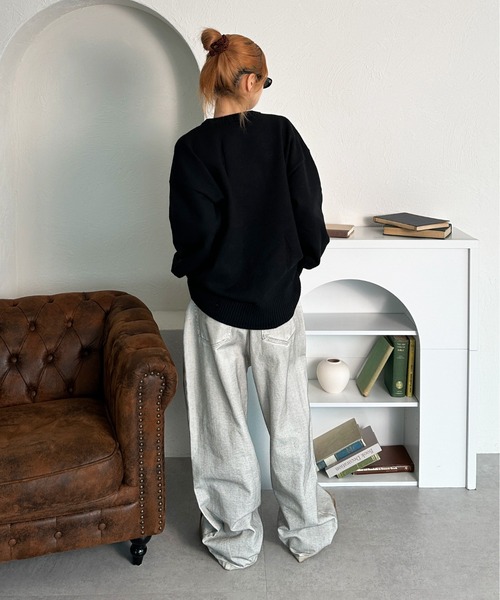 sedacle(セダクル)の「ダメージ加工ニット(ニット/セーター・メンズ・イエロー/ネイビー/ブラック/アイボリー・SMALL/MEDIUM/LARGE)」の17枚目の写真