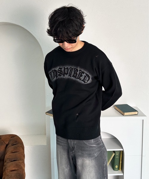 sedacle(セダクル)の「ダメージ加工ニット(ニット/セーター・メンズ・イエロー/ネイビー/ブラック/アイボリー・SMALL/MEDIUM/LARGE)」の18枚目の写真