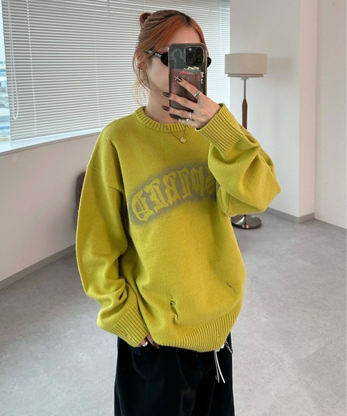 sedacle(セダクル)の「ダメージ加工ニット(ニット/セーター・メンズ・イエロー/ネイビー/ブラック/アイボリー・SMALL/MEDIUM/LARGE)」の22枚目の写真