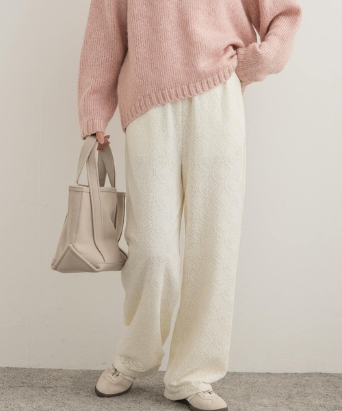 URBAN RESEARCH DOORS（アーバンリサーチドアーズ）の「起毛レースイージーパンツ（その他パンツ・レディース・ブラウン/アイボリー・MEDIUM）」の5枚目の写真