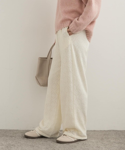 URBAN RESEARCH DOORS（アーバンリサーチドアーズ）の「起毛レースイージーパンツ（その他パンツ・レディース・ブラウン/アイボリー・MEDIUM）」の6枚目の写真