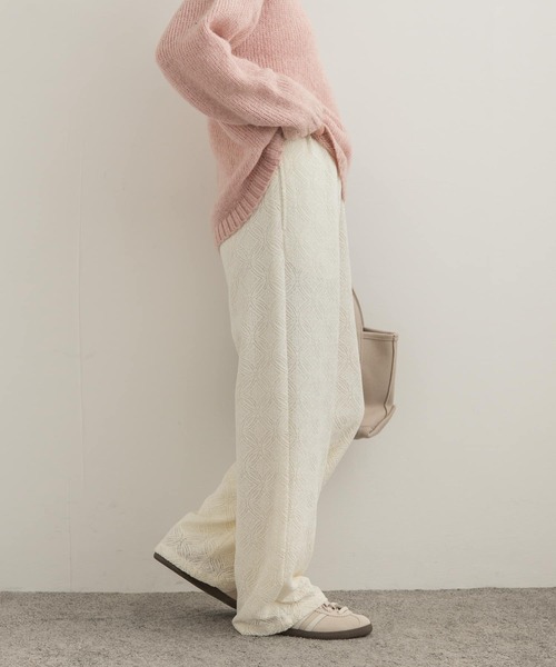 URBAN RESEARCH DOORS（アーバンリサーチドアーズ）の「起毛レースイージーパンツ（その他パンツ・レディース・ブラウン/アイボリー・MEDIUM）」の8枚目の写真