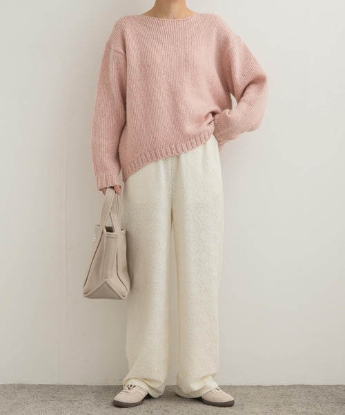 URBAN RESEARCH DOORS（アーバンリサーチドアーズ）の「起毛レースイージーパンツ（その他パンツ・レディース・ブラウン/アイボリー・MEDIUM）」の9枚目の写真