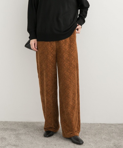 URBAN RESEARCH DOORS（アーバンリサーチドアーズ）の「起毛レースイージーパンツ（その他パンツ・レディース・ブラウン/アイボリー・MEDIUM）」の18枚目の写真