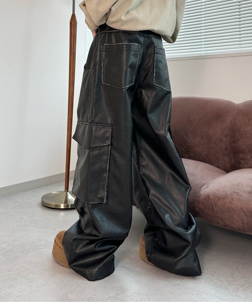 sedacle(セダクル)の「ヴィンテージライク合皮パンツ(その他パンツ・メンズ・ブラック/ブラウン・SMALL/MEDIUM/LARGE)」の14枚目の写真