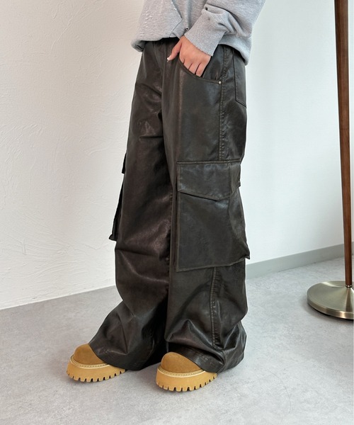 ヴィンテージライク合皮パンツ（その他パンツ）｜sedacle