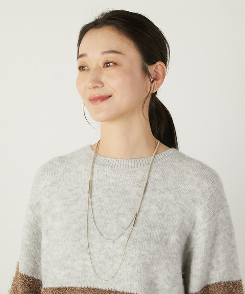 MELROSE claire（メルローズ クレール）の「【スエード×チェーン2本セットのネックレス】（ネックレス・レディース・ベージュ・FREE）」の5枚目の写真