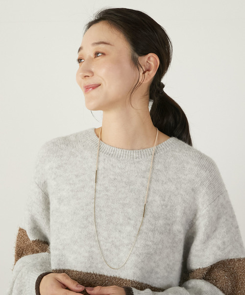 MELROSE claire（メルローズ クレール）の「【スエード×チェーン2本セットのネックレス】（ネックレス・レディース・ベージュ・FREE）」の7枚目の写真