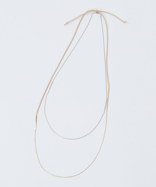 MELROSE claire（メルローズ クレール）の「【スエード×チェーン2本セットのネックレス】（ネックレス・レディース・ベージュ・FREE）」の8枚目の写真