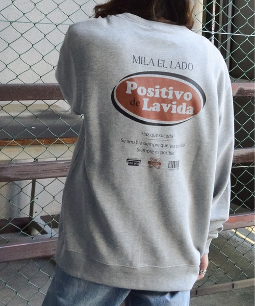 MODISH GAZE(モディシュガゼ)の「【MODISH GAZE】オーバルロゴ Positivo de Lavida 裏毛スウェット(CP)(スウェット・レディース・ブラック/杢グレー/ホワイト・L/M)」の12枚目の写真