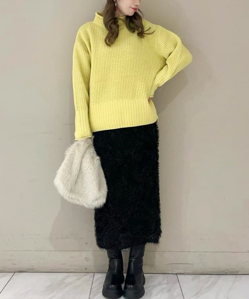 Green　Parks（グリーンパークス）の「mokoモールモックネックニットプルオーバー（ニット/セーター・レディース・イエロー/ホワイト系その他2/ブルー/グレー/その他7・FREE）」の8枚目の写真