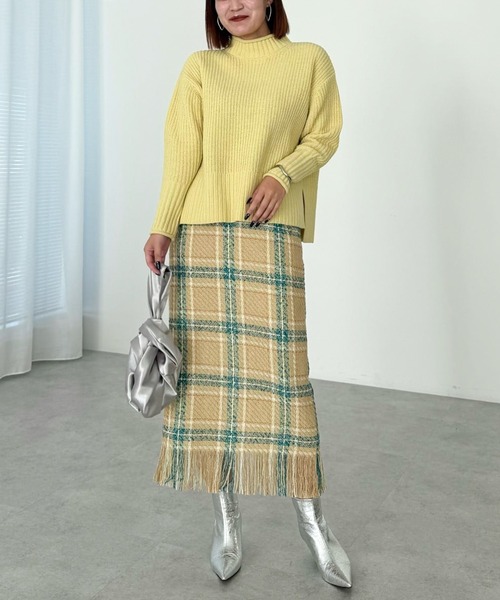 Green　Parks（グリーンパークス）の「mokoモールモックネックニットプルオーバー（ニット/セーター・レディース・イエロー/ホワイト系その他2/ブルー/グレー/その他7・FREE）」の7枚目の写真