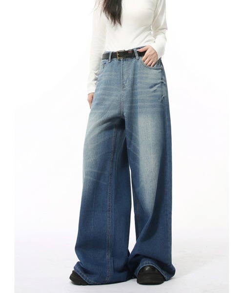 ルーズバギーウォッシュドデニムパンツ/ワイドデニムパンツ WO24W5PT01【WB ORIGINALS】【2024AW】（デニムパンツ）｜WESTBOY（ウエストボーイ）