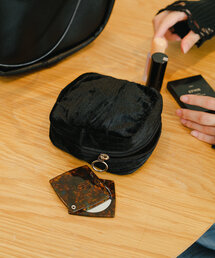 【4色展開】ベロアポーチ&ミラーSET