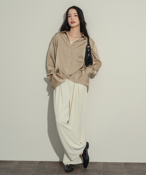 NEUNA（ヌナ）の「ワッシャーサテンベーシックシャツ（シャツ/ブラウス