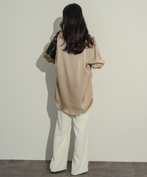 ヌナ NEUNA ワッシャーサテンベーシックシャツ 新品未使用 ワッシャーサテンベーシックシャツ（シャツ/ブラウス）｜NEUNA