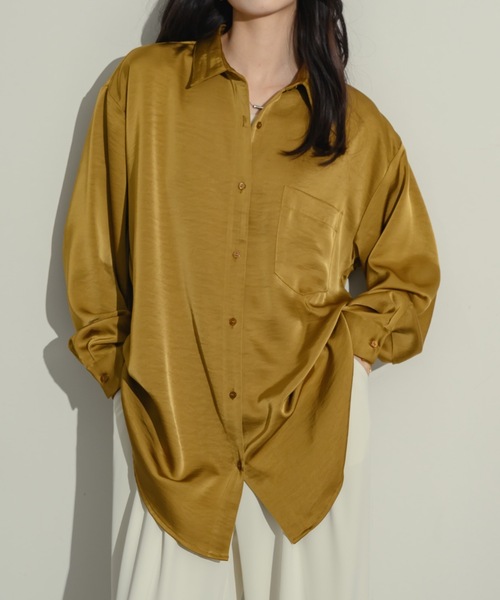 驚きの価格 ワッシャーサテンベーシックシャツ（シャツ/ブラウス）｜NEUNA トップス