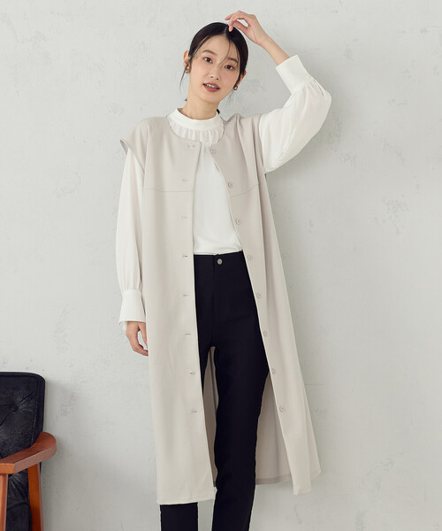 COMME CA ISM（コムサイズム）の「２ＷＡＹ ジレワンピース（ワンピース・レディース・ブラック/ライトグレー/ベージュ・FREE）」の3枚目の写真