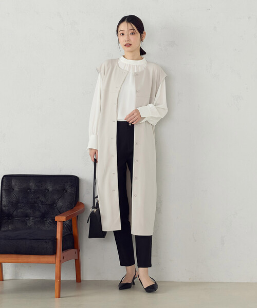 COMME CA ISM（コムサイズム）の「２ＷＡＹ ジレワンピース（ワンピース・レディース・ブラック/ライトグレー/ベージュ・FREE）」の4枚目の写真