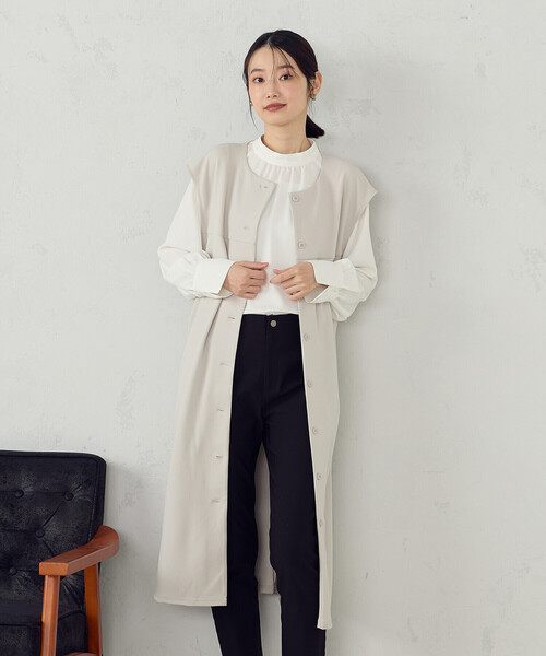 COMME CA ISM（コムサイズム）の「２ＷＡＹ ジレワンピース（ワンピース・レディース・ブラック/ライトグレー/ベージュ・FREE）」の5枚目の写真