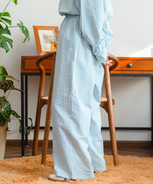 eLur(エラー)の「【eLur】ストライプパンツ(パジャマ)(その他パンツ・レディース・ライトブルー/アイボリー・FREE)」の14枚目の写真