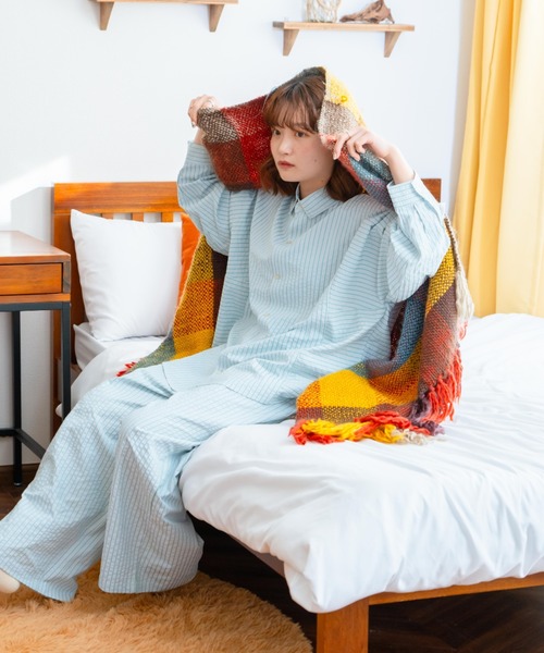 eLur(エラー)の「【eLur】ストライプパンツ(パジャマ)(その他パンツ・レディース・ライトブルー/アイボリー・FREE)」の16枚目の写真