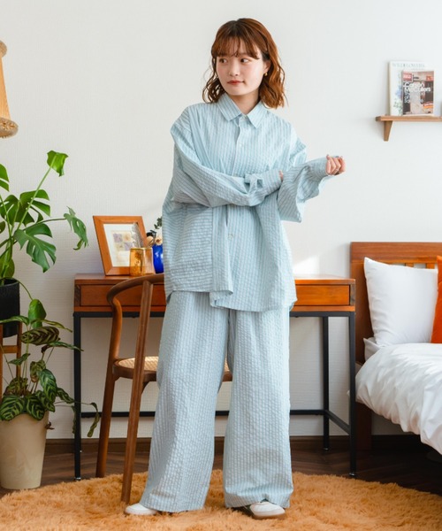 eLur(エラー)の「【eLur】ストライプパンツ(パジャマ)(その他パンツ・レディース・ライトブルー/アイボリー・FREE)」の17枚目の写真