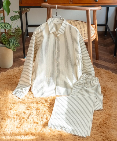 eLur(エラー)の「【eLur】ストライプパンツ(パジャマ)(その他パンツ・レディース・ライトブルー/アイボリー・FREE)」の12枚目の写真