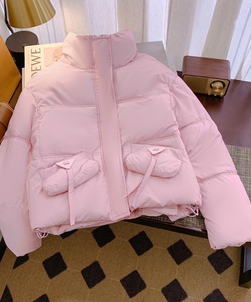 セール】スタンドポケットリボン中綿ブルソン（ブルゾン）｜roomy