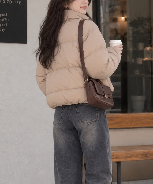 roomy(ルーミー)の「スタンドポケットリボン中綿ブルソン(ブルゾン・レディース・アイボリー/ベージュ/ブラック/ピンク・FREE)」の12枚目の写真