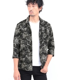HIGH STREET∴ラインフラワーショートウイング7分袖シャツ