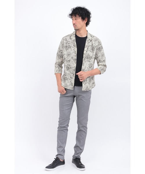 HIGH STREET(ハイストリート)の「HIGH STREET∴ラインフラワーショートウイング7分袖シャツ(シャツ/ブラウス・メンズ・アイボリー/ブラック・M/L/LL/S)」の10枚目の写真