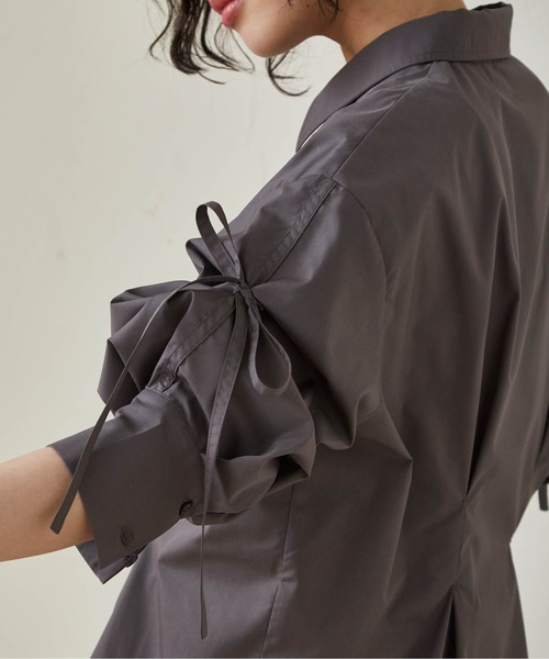 RANAN（ラナン）の「ウエストタック袖リボンシャツ（シャツ/ブラウス・レディース・グレー/ブルー/ホワイト・LL/L/M）」の11枚目の写真