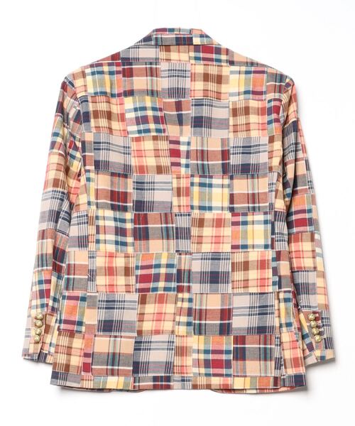 DOUBLE STANDARD CLOTHING(ダブルスタンダードクロージング)の「パッチワークチェックジャケット(テーラードジャケット・レディース・レッド・36/38)」の2枚目の写真