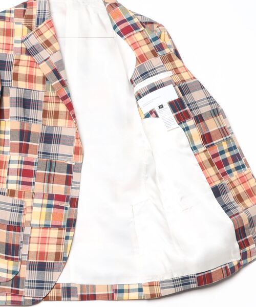 DOUBLE STANDARD CLOTHING(ダブルスタンダードクロージング)の「パッチワークチェックジャケット(テーラードジャケット・レディース・レッド・36/38)」の3枚目の写真