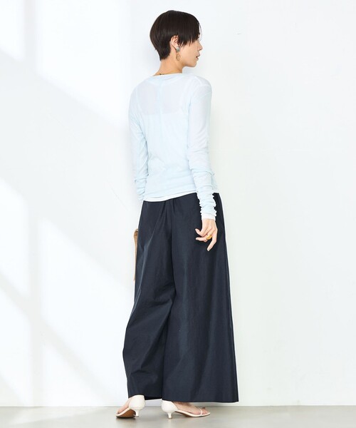 NOLLEY’S（ノーリーズ）の「MY STANDARD シアーロンT（Tシャツ/カットソー・レディース・ホワイト/ブラック/ネイビー/サックスブルー/キナリ・FREE）」の9枚目の写真