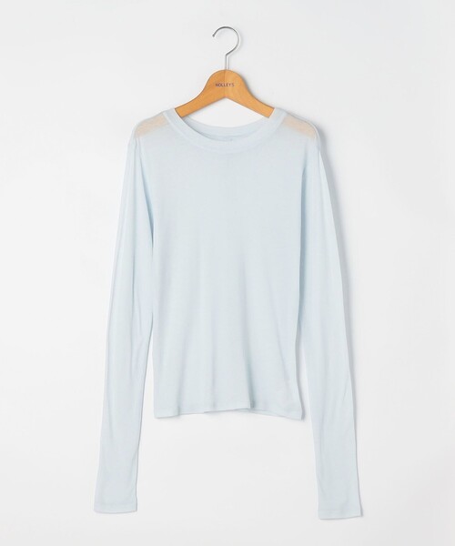 NOLLEY’S（ノーリーズ）の「MY STANDARD シアーロンT（Tシャツ/カットソー・レディース・ホワイト/ブラック/ネイビー/サックスブルー/キナリ・FREE）」の19枚目の写真
