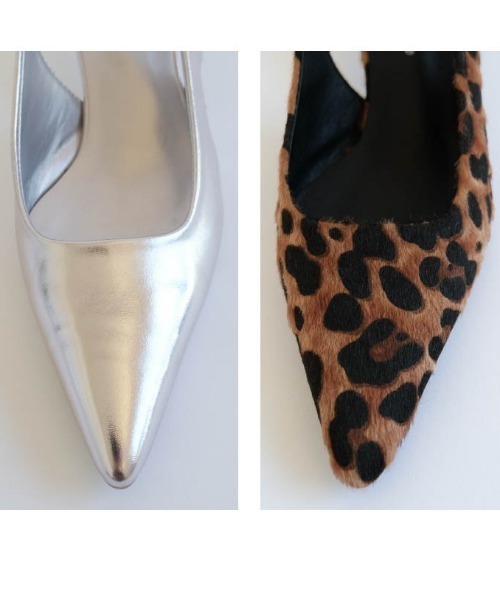 aquagarage(アクアガレージ)の「バックストラップローヒールパンプス(パンプス・レディース・レオパード/ブラック/シルバー・24.0cm/23.5cm/23.0cm)」の5枚目の写真