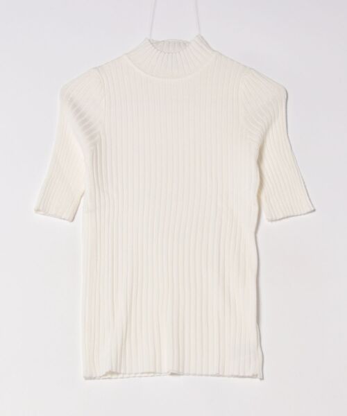 Asterellivi(アステレリビ)の「オフィスカジュアルでも使える 5分袖 キレイめ プチハイ リブニット(Tシャツ/カットソー・レディース・グリーン/ダークベージュ/イエロー/ブルー/ブラック/ホワイト・FREE)」の9枚目の写真