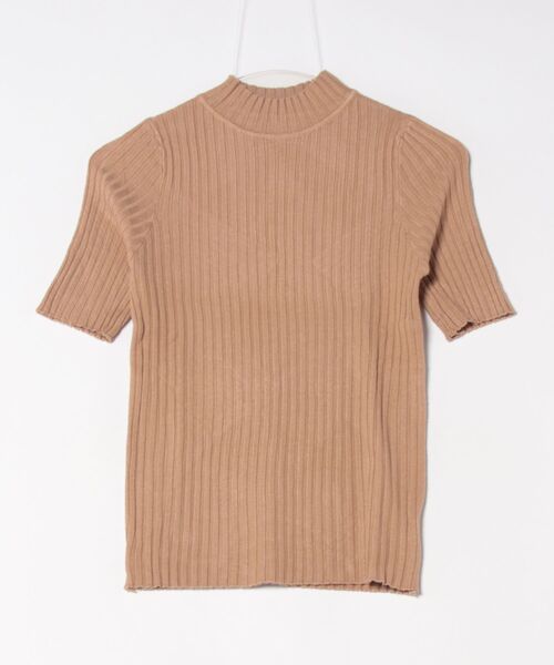 Asterellivi(アステレリビ)の「オフィスカジュアルでも使える 5分袖 キレイめ プチハイ リブニット(Tシャツ/カットソー・レディース・グリーン/ダークベージュ/イエロー/ブルー/ブラック/ホワイト・FREE)」の11枚目の写真