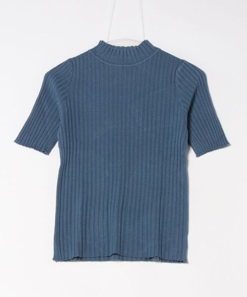 Asterellivi(アステレリビ)の「オフィスカジュアルでも使える 5分袖 キレイめ プチハイ リブニット(Tシャツ/カットソー・レディース・グリーン/ダークベージュ/イエロー/ブルー/ブラック/ホワイト・FREE)」の13枚目の写真