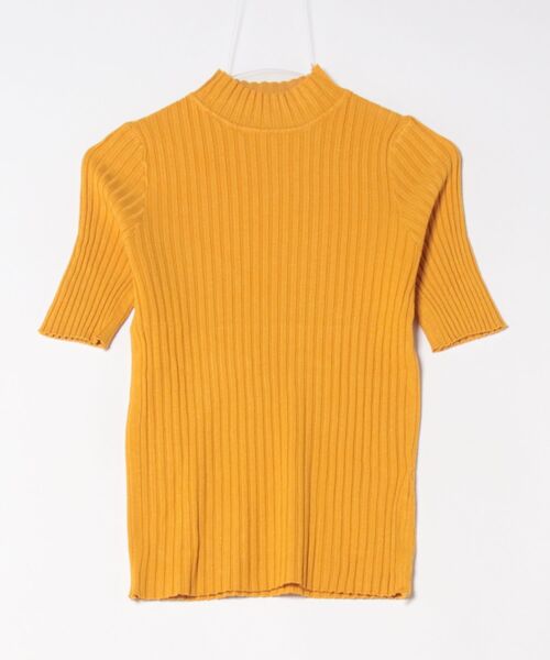 Asterellivi(アステレリビ)の「オフィスカジュアルでも使える 5分袖 キレイめ プチハイ リブニット(Tシャツ/カットソー・レディース・グリーン/ダークベージュ/イエロー/ブルー/ブラック/ホワイト・FREE)」の14枚目の写真
