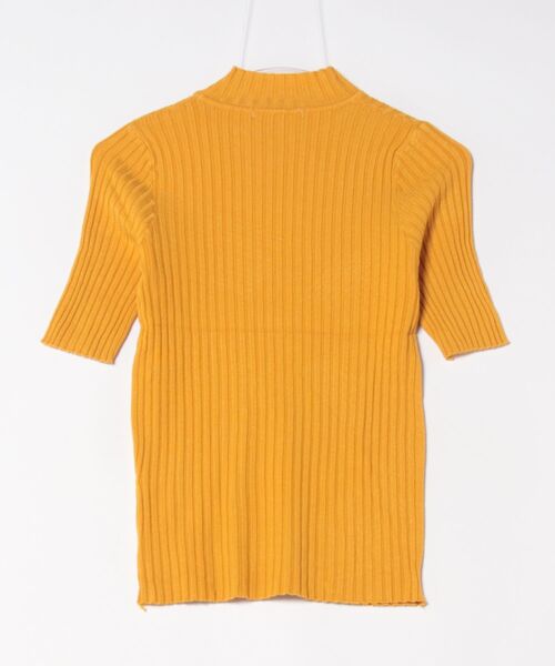 Asterellivi(アステレリビ)の「オフィスカジュアルでも使える 5分袖 キレイめ プチハイ リブニット(Tシャツ/カットソー・レディース・グリーン/ダークベージュ/イエロー/ブルー/ブラック/ホワイト・FREE)」の15枚目の写真