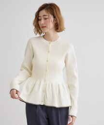 前後2WAYペプラムカーディガン