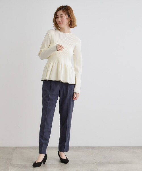 grove(グローブ)の「前後2WAYペプラムカーディガン(ニット/セーター・レディース・ブラック系4/ライトグレー系4/アイボリー系4・01/02/03/04/05)」の9枚目の写真