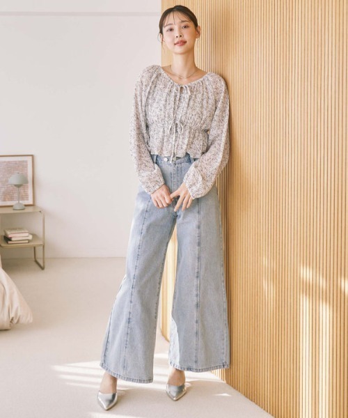 archives（アルシーヴ）の「花柄アソート楊柳ブラウスアンサンブル（シャツ/ブラウス・レディース・オフホワイト/ピンク/ブラック/アイボリー・MEDIUM）」の5枚目の写真