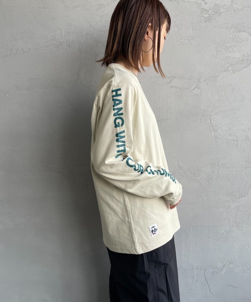 CHUMS（チャムス）の「【WEB限定】[CHUMS/チャムス] 袖プリント ロングスリーブＴシャツ（Tシャツ/カットソー・レディース・ホワイト/ブラック/グレイッシュベージュ・M/L/XL）」の13枚目の写真