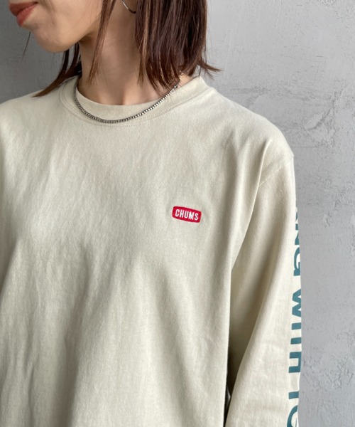 CHUMS（チャムス）の「【WEB限定】[CHUMS/チャムス] 袖プリント ロングスリーブＴシャツ（Tシャツ/カットソー・レディース・ホワイト/ブラック/グレイッシュベージュ・M/L/XL）」の15枚目の写真